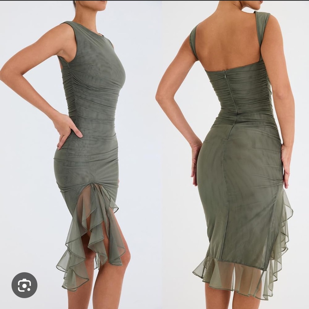 Mistress Rocks Leaf Ruffle Mini Dress